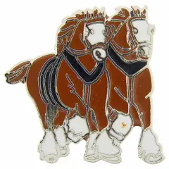 Clydesdale Horses Pin 1"