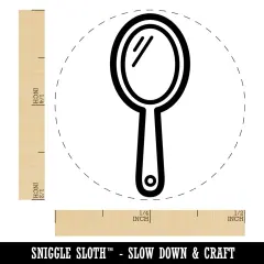 Handheld Makeup Mirror Self-Inking Rubber Stamp for Stamping Crafting Planners Sky Blue