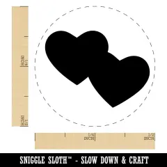 Double Heart Symbol Self-Inking Rubber Stamp for Stamping Crafting Planners Yellow
