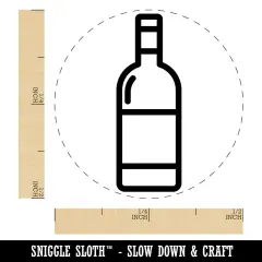 Wine Bottle Icon Self-Inking Rubber Stamp for Stamping Crafting Planners Yellow