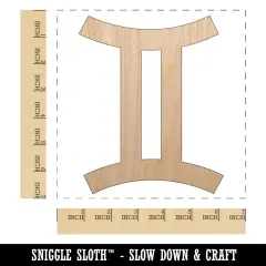 Gemini Horoscope Astrological Zodiac Sign Unfinished Wood Shape Piece Cutout for DIY Craft Projects
