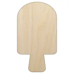 Popsicle Pop Unfinished Wood Shape Piece Cutout for DIY Craft Projects