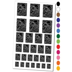 Japanese Ocean Waves Temporary Tattoo Water Resistant Fake Body Art Set Collection Brown