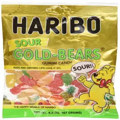 Sour Gold Bears Gummies Bag, 4.5 oz (Case of 12)
