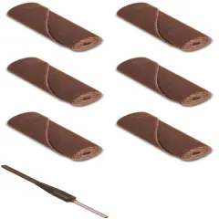 6 Jewelers Polishing Cartridge Rolls 1x1/2" Fine Grit & 1 Mandrel 1/8" Shank