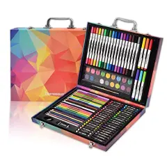 132-Piece Art Set, Deluxe Professional Color Set, Art Kit for Kids and Adult, With Compact Portable Case
