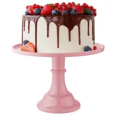 Round Pedestal Cake Stand for Weddings and Birthday Parties Pink