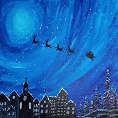 Christmas Paint Kit - Santa's Last Stop Acrylic Painting Kit & Video Lesson, DIY Christmas craft, Art Gift Set, Beginner Painting, Paint At Home, Paint Party