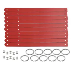 1/2" Blank Leather Keychains Kit - 10 Pre-Cut Blank Keyrings for Stamping & Engraving Red