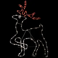 Northlight 24" Lighted Standing Reindeer Silhouette Outdoor Christmas Decoration White