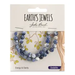 Earth's Jewels Semi-Precious Sodalite Natural Round Beads, 6mm