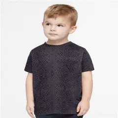 Rabbit Skins&reg; Toddler Fine Crewneck Short Sleeve Jersey Tee - 3321 Black reptile