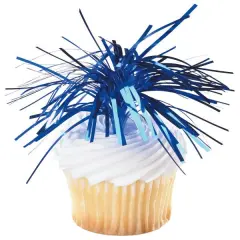 Blue Spray Mylar DecoPics&reg; Cupcake Decoration, 12ct