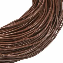 Kitcheniva 5 Yards Brown Cowhide Round Leather Cord String 1mm
