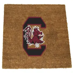 The Memory Company NCAA South Carolina Gamecocks Logo Rectangular Coir Door Mat 29.5" x 19.5" Brown