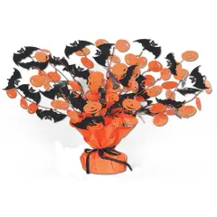 New 15" Bat And Pumpkin Gleam And Burst Centerpiece Halloween Decoration