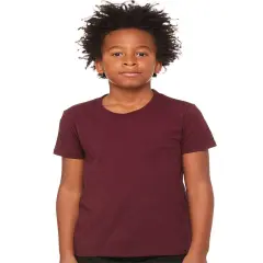 BELLA + CANVAS&reg; Youth Jersey Crewneck Short Sleeve Tee - 3001Y Maroon