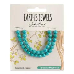 Earth's Jewels Semi-Precious 6mm Turquoise Howlite Natural Round Beads