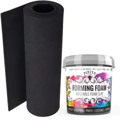 Black Foam Modeling Clay for Sculpting (300g) & EVA Foam - Cosplay Foam Clay Air Dry and Cosplay EVA Foam - Air Dry Foam Clay and Cosplay Foam Sheets, Craft Foam Sculpting Clay for Adults and All Ages