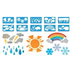 Roylco Jumbo Stencil Set - Weather, Set of 10