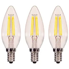 3Pack - 4.5w B11 LED E12 Candelabra base 2700K Soft White Light Bulb