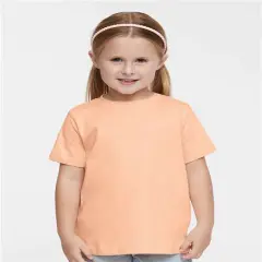 Rabbit Skins&reg; Toddler Fine Jersey Crewneck Short Sleeve Tee - 3321 Peachy