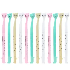 Wrapables Gel Pens School Office Supplies (12 pack), Cute Kitties