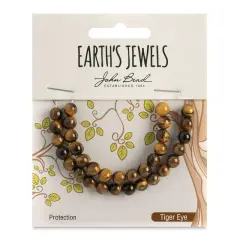 Earth's Jewels Semi-Precious Tiger Eye Natural Round Beads, 6mm