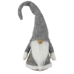 Northlight Standing Knitted Gnome Christmas Figure - 14" - Gray and White