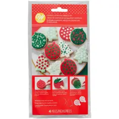 Merry Christmas Cookie Cutter and Stencil Set, 4-Piece Set