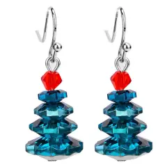 Kitcheniva Colorful Crystal Christmas Tree Earrings Dangle Blue