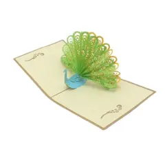 Kitcheniva 3D Peacock Pop Up Greeting Christmas Card