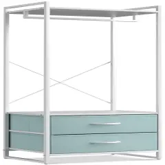 Sorbus Clothing Rack with Drawers - Clothes Stand Dresser - Wood Top, Steel Frame, & Fabric Drawers - Tall Closet Storage Organizer - Garment Rack for Hanging Shirts, Dresses, & Jackets Aqua