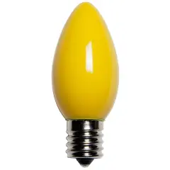 25 Bulbs - C9 Opaque Yellow, 7 Watt lamp
