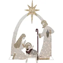 Northlight 41" LED Lighted Holy Family Nativity Scene Outdoor Christmas Decoration White