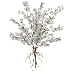 3-Pack White Cherry Blossom 36" Silk Stems for Vases, Bouquets & Home Decor | Floral Home&reg;