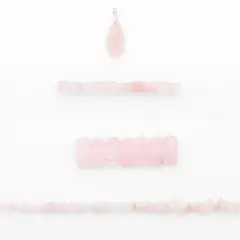Rose Quartz Natural Gemstone Beads and Pendant Collection Value Pack B