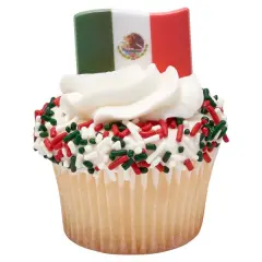 Mexican Flag DecoPics&reg; Cupcake Decoration, 12ct