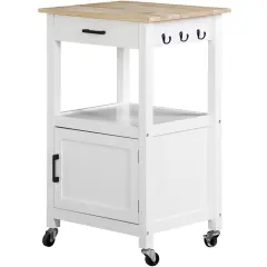 Rolling Kitchen Island Cart w/ Storage Shelf Cabinet .