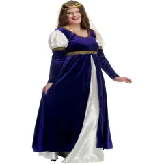 Adult's Womens Lady Of Camelot Medieval Renaissance Purple Dress Costume