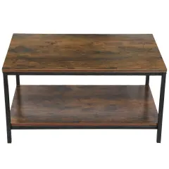 Coffee Table Shelf Storage Drawer Metal Feet.