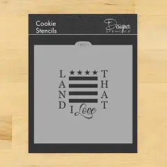 Land That I Love Cookie & Craft Stencil | CM207 by Designer Stencils | Cookie Decorating Tools |
