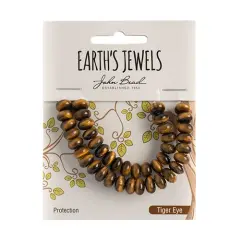 Earth&rsquo;s Jewels Semi-Precious Rondelle Tiger Eye Natural