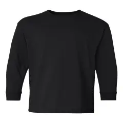 Gildan&reg; Heavy Cotton Youth Long Sleeve Crew-Neck T-Shirt Black
