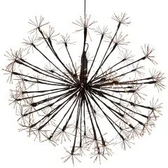 Northlight LED Lighted Starburst Ball Christmas Decoration - Micro Fairy Warm White - 20" Brown
