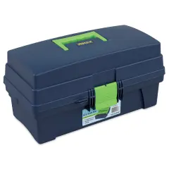 Artist Select Plastic Box - 8" x 7" x 14", Blue/Green Trim, 2 Tray