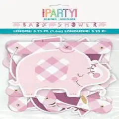 Pink Floral Elephant Jointed Banner