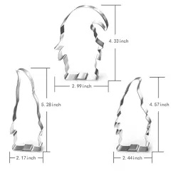 Gnome Cookie Cutter Set-5.3" 4.5" 4.3"-3-Pieces-Holiday Cookie Cutters Fondant Biscui Cutters