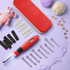 CraftBud DIY Crochet Kit with Digital Counting Crochet Hook Set