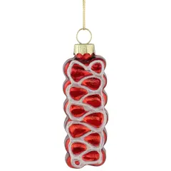 Northlight 3" Red Ribbon Candy Glass Christmas Ornament